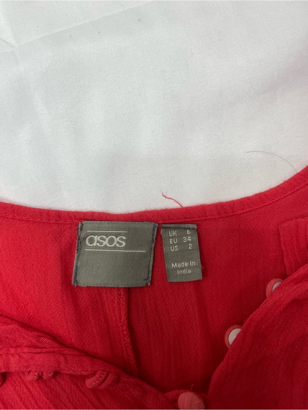 ASOS Red Ruffle-Hem Mini Dress - Picture 2 of 2